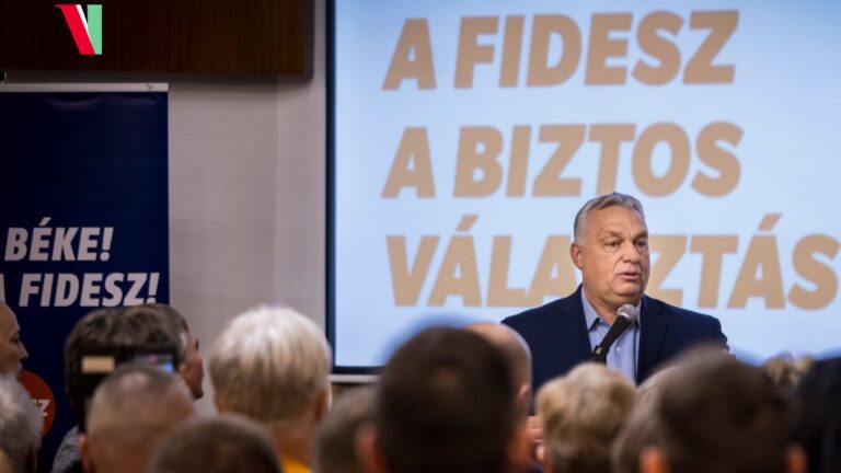 Hungarian Prime Minister Viktor Orbán speaks at an anti-war rally in Hungary on February 6, 2026.