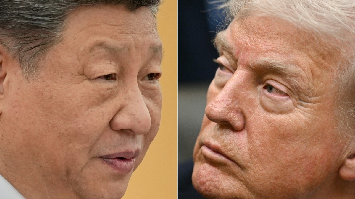 This combination of pictures created on February 04, 2026 shows China's President Xi Jinping in Beijing on January 29, 2026 (L) and U.S. President Donald Trump in Washington, D.C., on January 29, 2026.