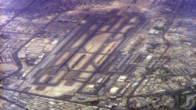 Dubai Airport viewed from a plane