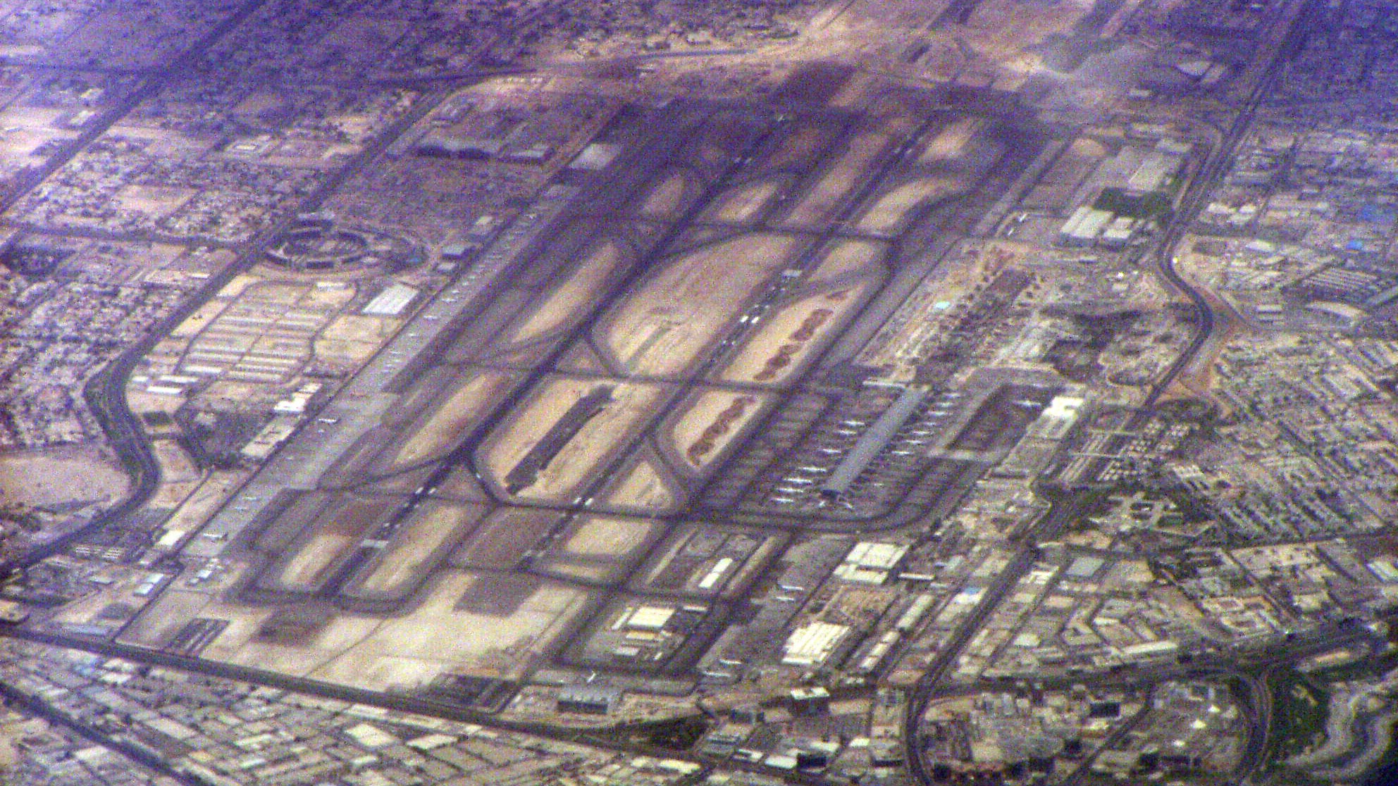 Dubai Airport viewed from a plane