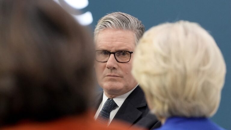 Britain’s Prime Minister Keir Starmer takes part in a panel discussion with European Commission President Ursula von der Leyen (R) at the 62nd Munich Security Conference on February 14, 2026.