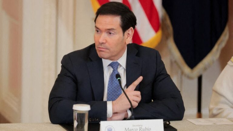 U.S. Secretary of State Marco Rubio speaks during a roundtable discussion on college sports in the East Room of the White House on March 6, 2026 in Washington, D.C.