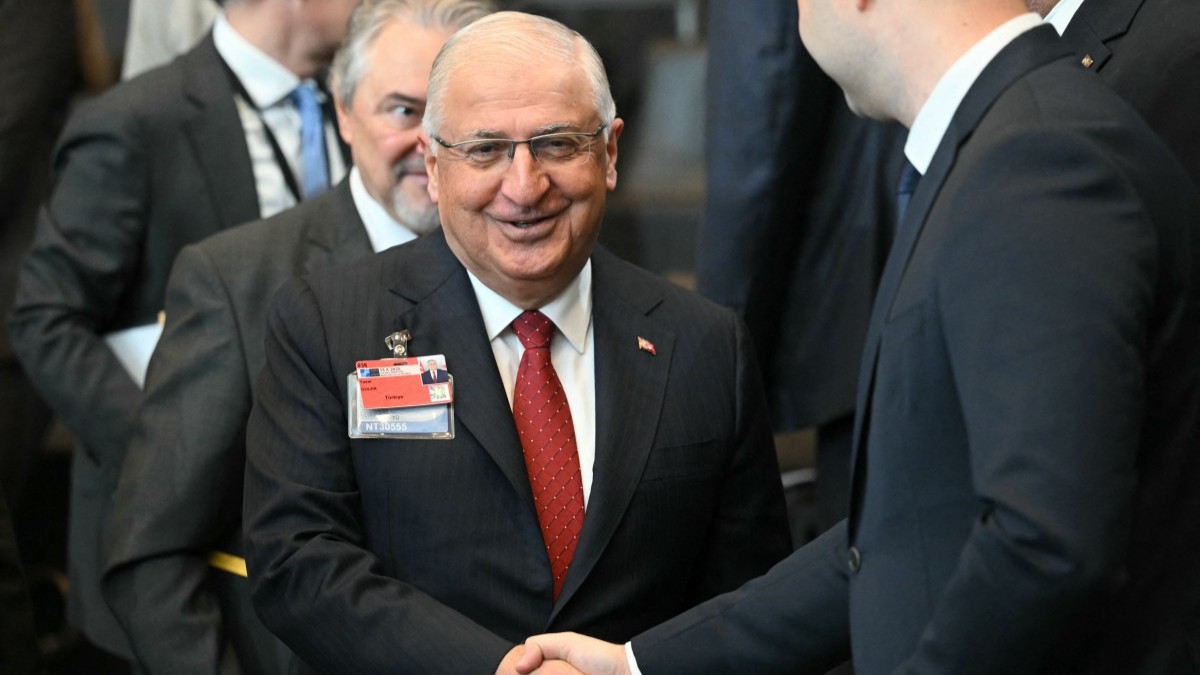 Turkey’s Defence Minister Yaşar Güler arrives prior to a NATO Ministers of Defence Summit at the NATO headquarters in Brussels on October 15, 2025.