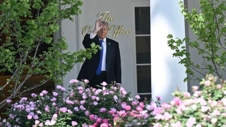 U.S. President Donald Trump outside the Oval Office at the White House on April 30, 2026