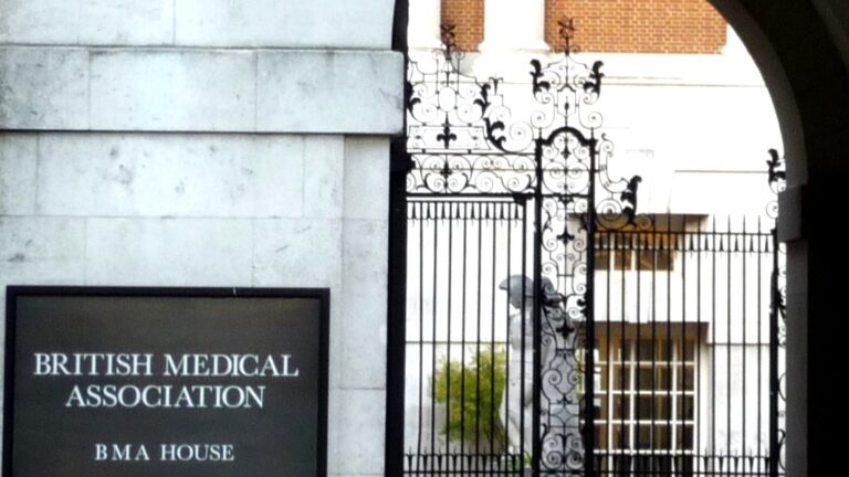 Main entrance of the British Medical Association House, Tavistock Square, London
