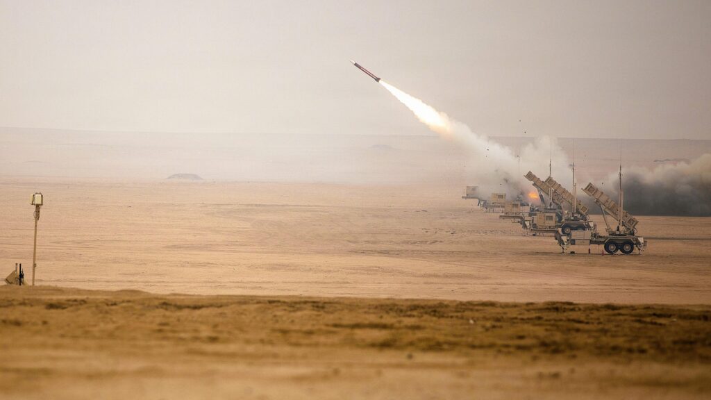 U.S. forces participate in a live fire involving Patriot missile launches during exercise Sky Shield at the Udari Range Complex, Kuwait, Dec. 9, 2025.