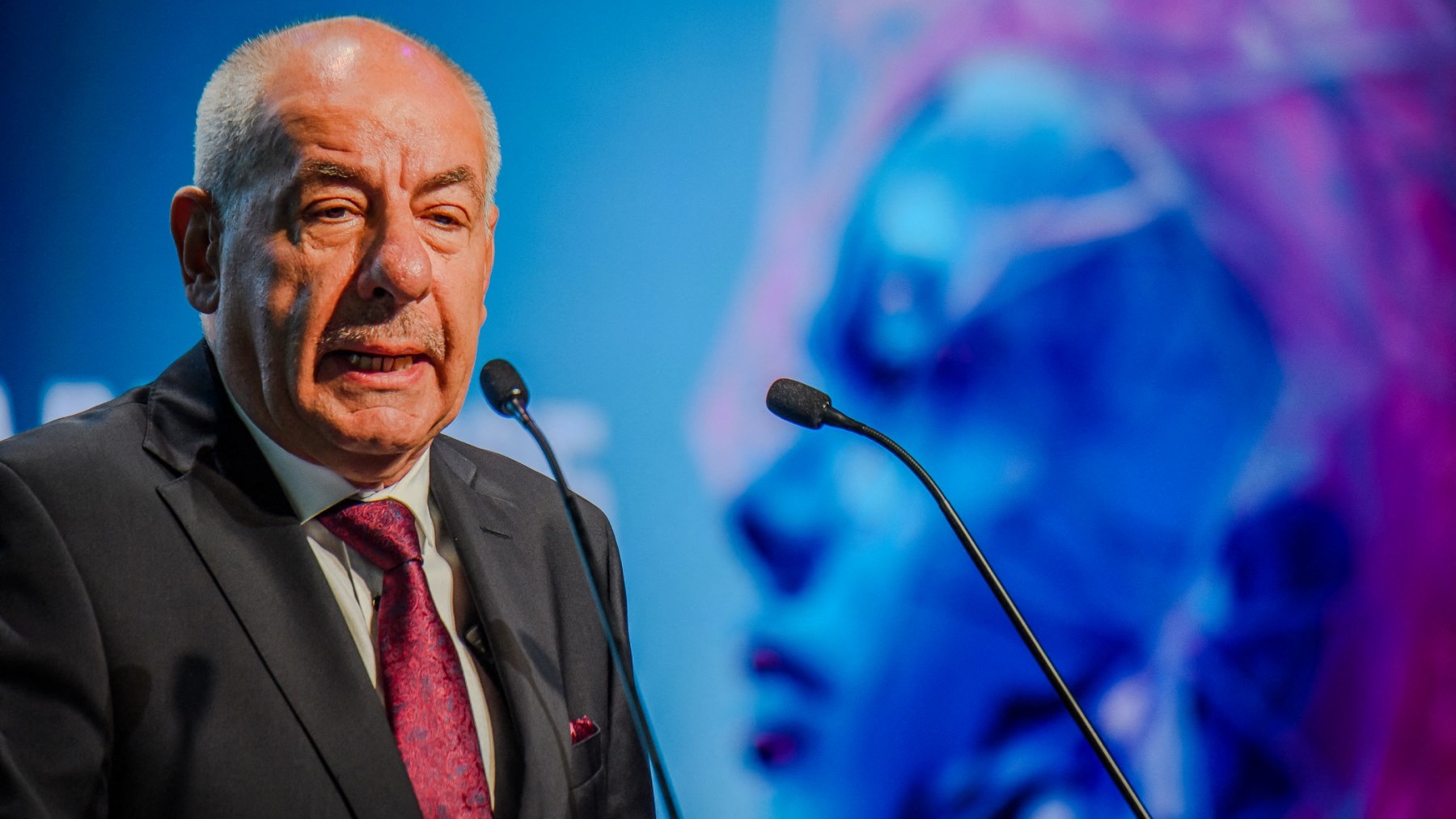 Hungary’s President Tamás Sulyok speaks at a two-day AI conference at the Hungarian House of Music in Budapest, Hungary, on September 8, 2025.