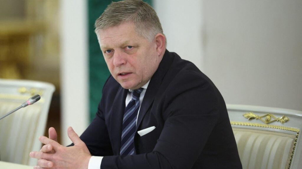 Slovak Prime Minister Robert Fico in Moscow on May 9, 2026
