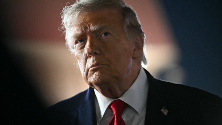 U.S. President Donald Trump speaks to the press before boarding Air Force One in New York, on June 9, 2026.