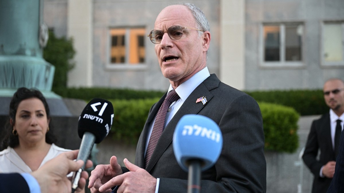 Israel’s Ambassador to the U.S. Yechiel Leiter speaks to reporters after a meeting between Israeli and Lebanese delegations hosted by the United States at the State Department in Washington, D.C., on June 3, 2026.