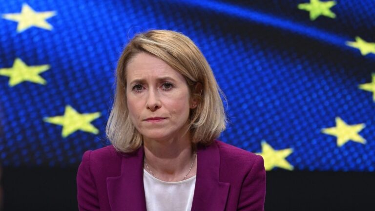 EU High Representative and Vice-President for Foreign Affairs and Security Policy Kaja Kallas answers questions in an interview at the EU headquarters in Brussels on June 3, 2026.