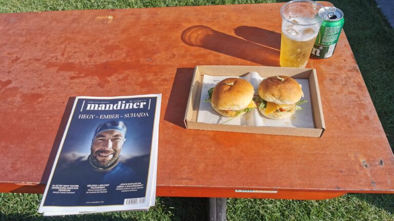 A copy of the Hungarian weekly paper Mandiner seen at the MCC Feszt After event in Budapest on August 22, 2023