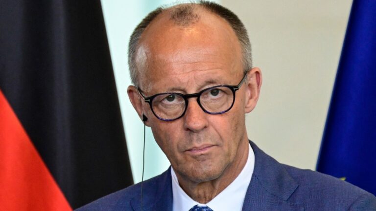 German Chancellor Friedrich Merz listens to Hungarian Prime Minister Péter Magyar (not in the picture) at the Chancellery in Berlin on June 2, 2026.
