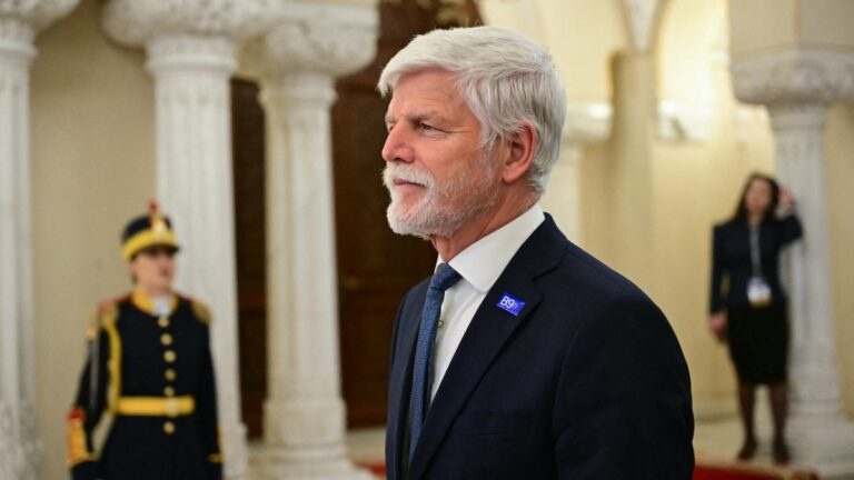 Czech Republic’s President Petr Pavel arrives to attend the plenary session the summit of the Bucharest Nine (B9) and the Nordic countries in Bucharest May 13, 2026.