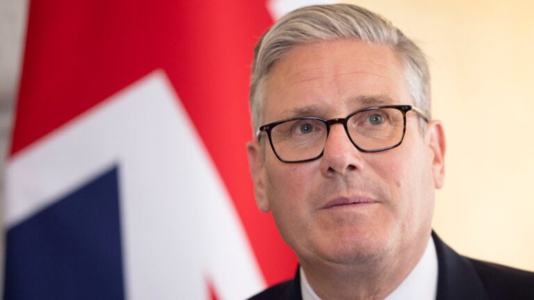Britain’s Prime Minister Keir Starmer reacts during a meeting with Barbados' Prime Minister inside 10 Downing Street in central London on June 25, 2026.