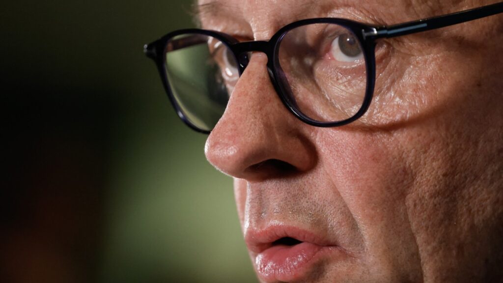 CDU president Friedrich Merz gives a statement after German MPs narrowly voted against a bill to restrict immigration proposed by CDU/CSU with the controversial support of the AfD during a debate at the Bundestag, on January 31, 2025 in Berlin.
