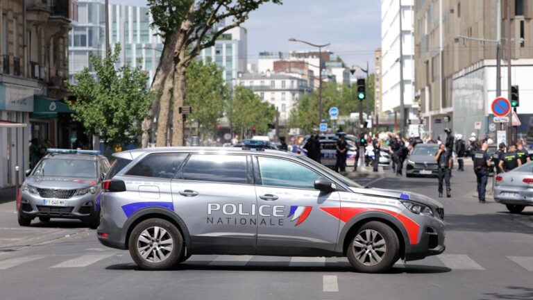 French police block a street after a knife-wielding man shouting “Allah sent me to kill women!” wounded three women, one reportedly pregnant, in Paris on July 27, 2026.