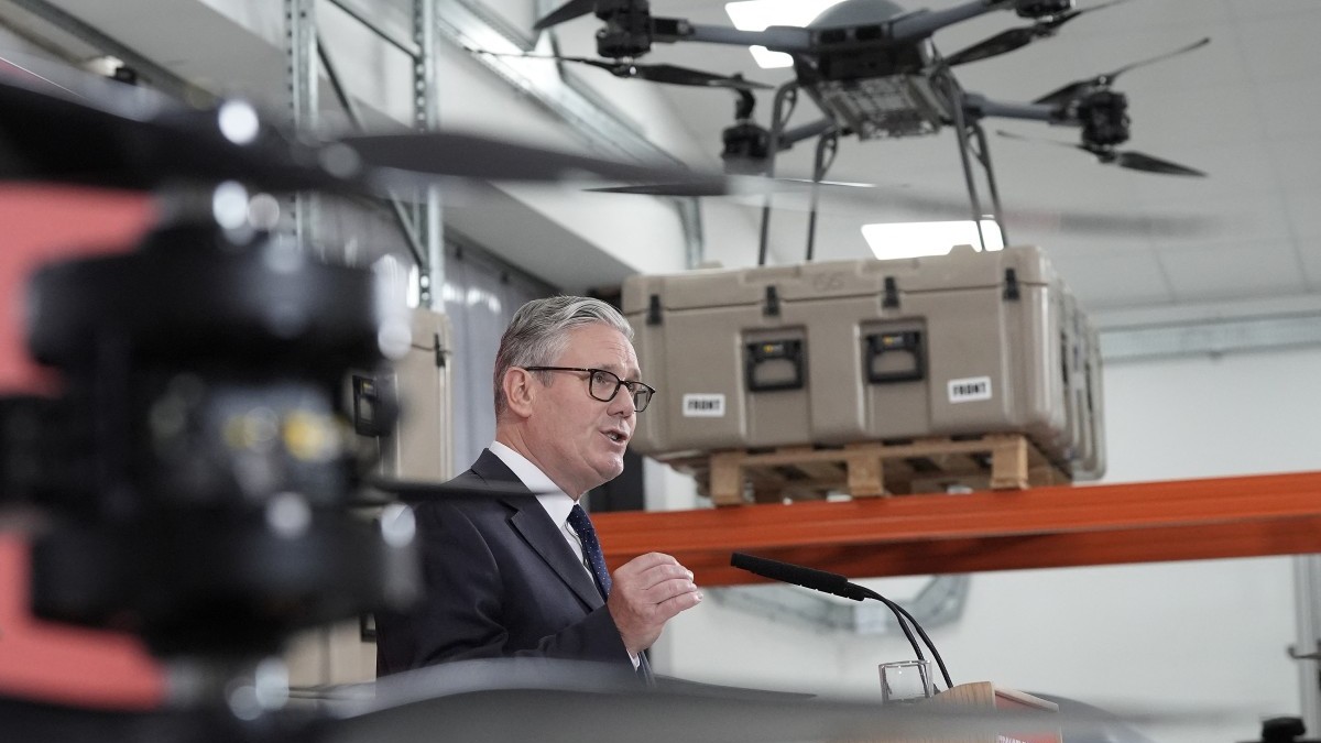 UK Prime Minister Keir Starmer delivers a speech in Berkshire on June 30, 2026, following the publication of the long-delayed Defence Investment Plan (DIP).