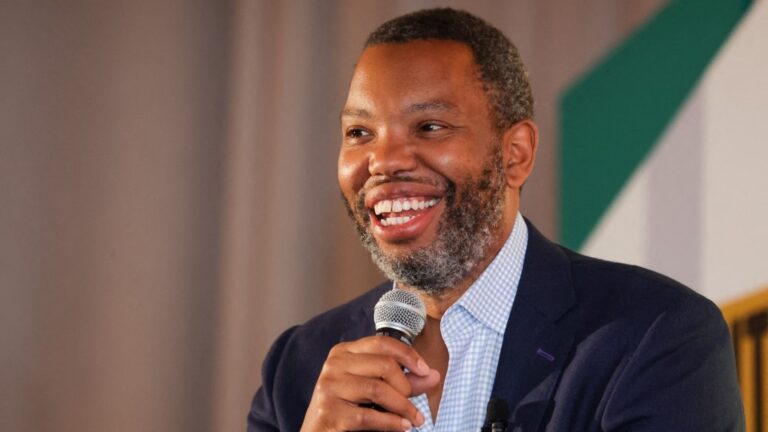 Author Ta-Nehisi Coates onstage during the ‘Alight Align Arise: Advancing the Movement for Repair National Conference’ at Thompson Buckhead on June 7, 2023 in Atlanta, Georgia