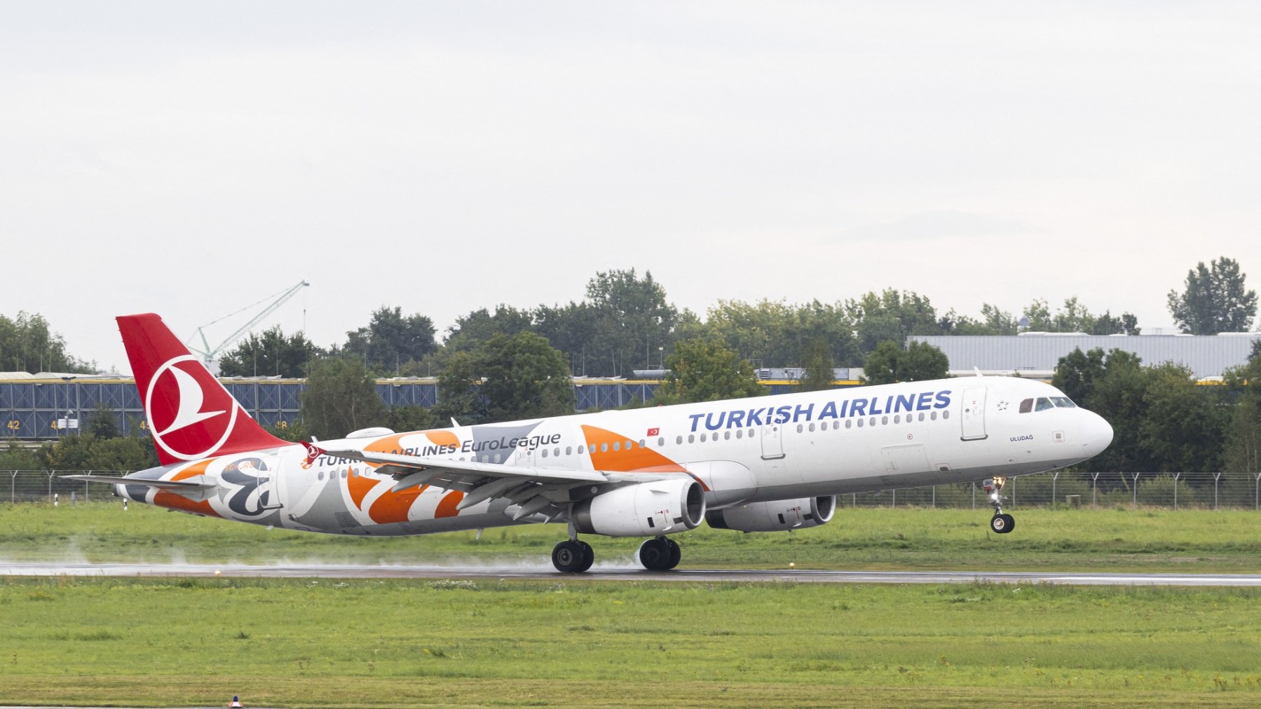 An airplane of Turkish Airlines lands at the airport in Hannover-Langenhagen, northwestern Germany, on September 1, 2025, presumably carrying onboard refugees from Afghanistan.