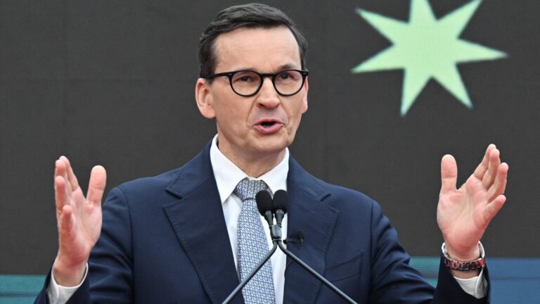 Poland’s former Prime Minister Mateusz Morawiecki attends the Atreju political meeting organised by the young activists of Italian right-wing party Brothers of Italy (Fratelli d'Italia) on December 14, 2025 in Rome.